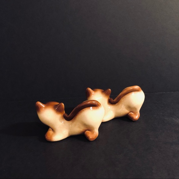 Miniature Twin Brown Siamese Cats for Home Accent - Picture 4 of 7